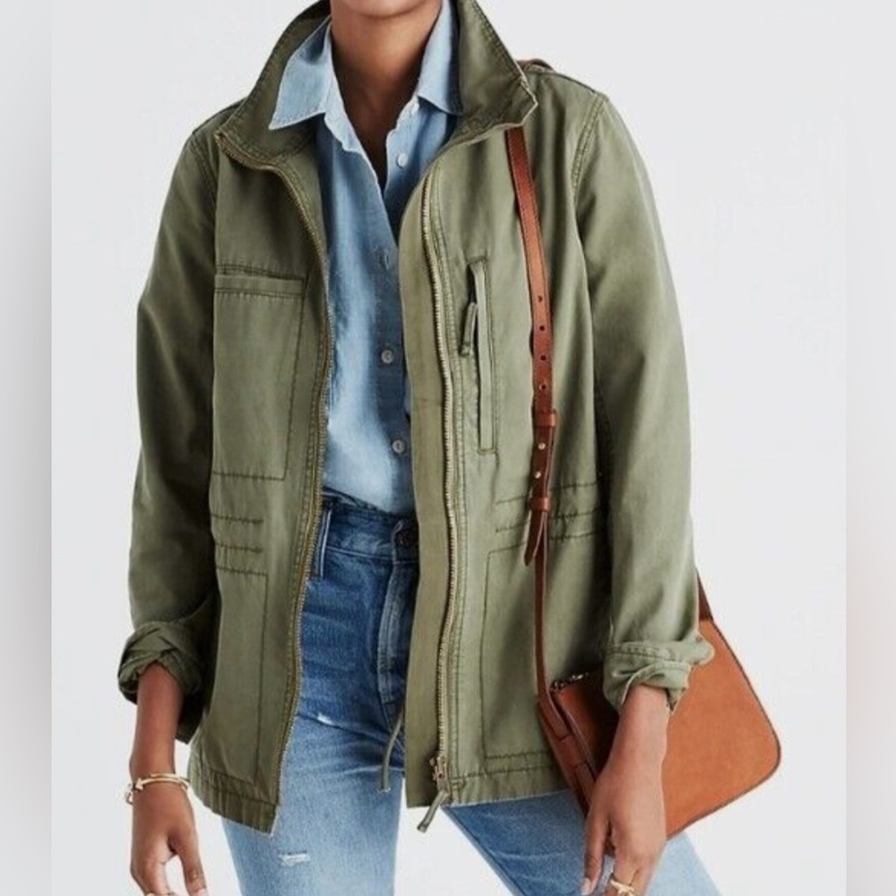 Madewell army green fleet jacket